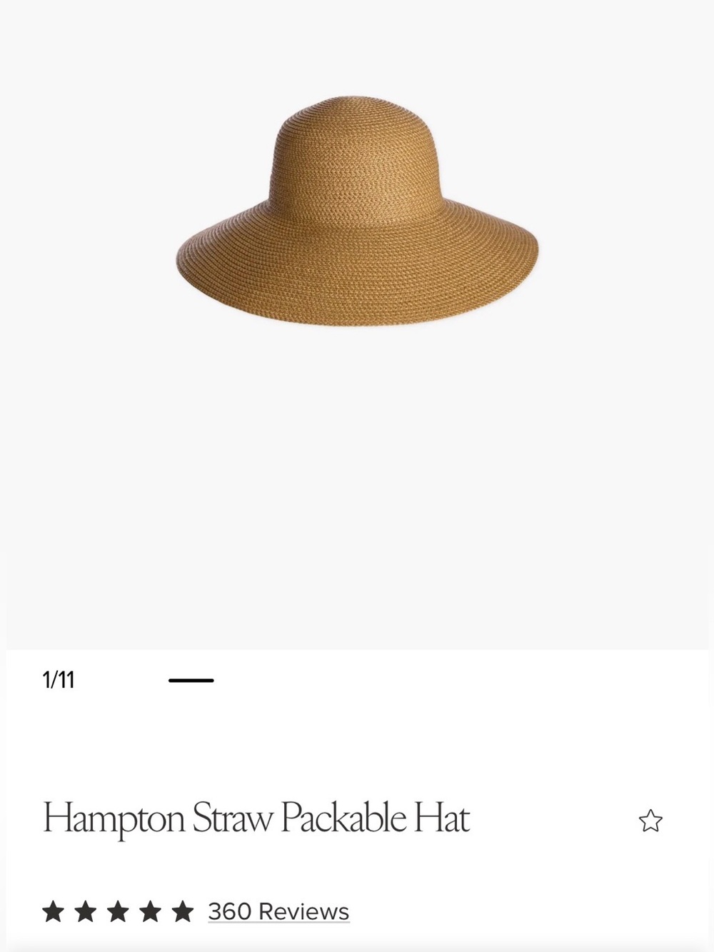 Eric Javits Hampton Straw Packable Hat in Natural 50+ SPF OSFA - Picture 2 of 8